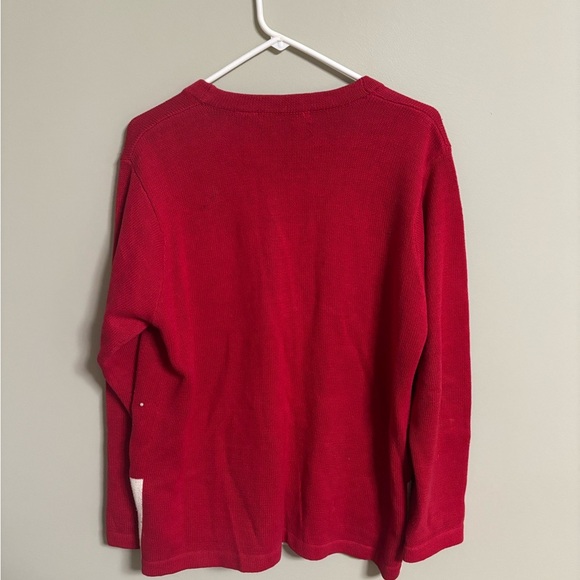 Vintage Christmas Cardigan Sweater North Pole Train Toys Ugly Side Medium Beaded - Picture 2 of 7